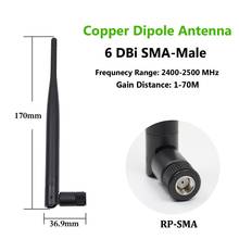 LEORY 2.4GHz WiFi Antenna 6dBi RP-SMA Male Aerial For Wireless Wi-Fi Router With 21cm PCI U.FL IPX to SMA Male Pigtail Cable 2024 - buy cheap