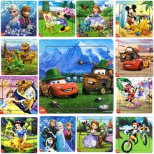 Disney-puzle de Frozen de Mickey, Minnie Mouse, sirena, Sofía, oso impreso, juguete educativo de aprendizaje, juguetes de madera para niños 2024 - compra barato