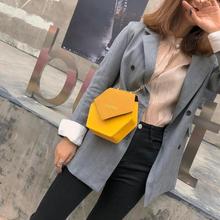 ABDB-Fashion Women PU Chain Shoulder Bags Geometric Hexagon Polygon Casual Crossbody Bag Flap Hasp Chain 2024 - buy cheap
