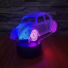 Luz Nocturna Led 3d para coche, creativa, colorida, táctil, carga Visual, lámpara de regalo tridimensional, luces decorativas navideñas 2024 - compra barato