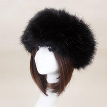 Senhora cabeça bandas fofo inverno russo chapéu de orelha aleta pele falsa raposa raccoon boné novo 2024 - compre barato