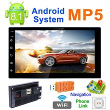 7 "2 Din сенсорный экран Android 8,1 Авто Стерео MP5 плеер GPS навигатор AM FM радио WiFi Bluetooth 4,0 Мультиплеер Авторадио 2024 - купить недорого