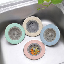 Sewer Hair Filter 1PC Sink Strainer Sink Colander Kitchen Accessories Bathroom Shower Drain Wheat Straw Silicone 2024 - buy cheap