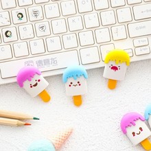 1PCS Cute New Smiley Popsicle Pencil Eraser Stationery School Rubbers Office Supplies Student Rewarding 2024 - buy cheap