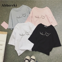 Korean Tshirt Women Short Sleeve Love Print T-shirt Ladies Tops Summer T Shirt Harajuku Tee Shirt Femme Camisetas Mujer Verano 2024 - buy cheap