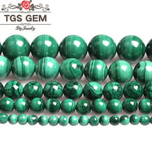 100% natural semi precious beads Green Malachite Stone Gem Round Losse Beads Diy For Jewelry Making 4 6 8 10 12mm Wholesale 2024 - buy cheap