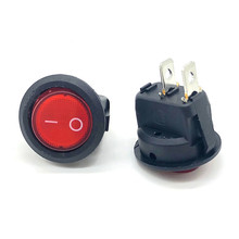 10pcs/lot Red Button ON-OFF SPST KCD1-2 Round Rocker Switch 2PIN 6A/250V 10A/125V AC 20MM Hole 2024 - buy cheap