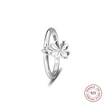 Anillo de plata esterlina 100% para mujer, accesorio colgante de trébol para decorar los dedos, aretes de boda, joyería de moda, venta al por mayor, 925 2024 - compra barato