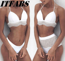 Fashion Women Sexy Bikini Set Push-up Padded Bandage Lace Halter Swimsuit Triangle Swimwear Bathing Suit 2024 - buy cheap