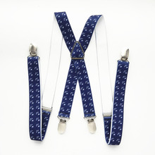 Fashion X-shape Baby Suspenders for Wedding Charming Navy Blue Anchor Print Brace for Children Adult Women Men Accessories BD020 2024 - buy cheap