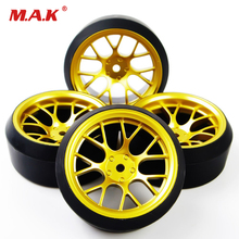 4 Pcs/Set Car Parts Accessory Offset RC Drift Tires Wheel Rims DHG+PP0370 For HPI HSP 1:10 Drift Car Racing Car 6mm 12mm Hex 2024 - buy cheap