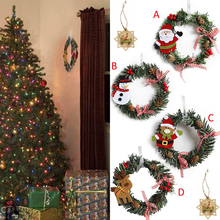 1pcs Christmas Decoration for Door Tree Wreaths Garland Hanging Pendant Window Wall Wreaths Pine Ornament New Year Gifts 2019 2024 - buy cheap