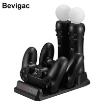 Bevigor-cargador Dual 4 en 1, soporte de estación de carga para PlayStation PS4, Dualshock 4, accesorios de controlador de movimiento VR 2024 - compra barato