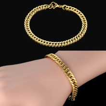 Vintage Thick Chain Link Bracelet Men Jewelry Bijoux Gold Color One Direction Link Male Bracelets Wholesale Pulseras 2024 - buy cheap