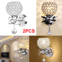 2pcs Wall Sconce Crystal Wall Light Simple Creative Warm Bedroom Bedside Wall Lamp Crystal Lights Iron + Crystal 220V Lamps 2024 - buy cheap
