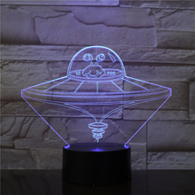 New 3D Lamp UFO Spacecraft Spaceship 7 Colors Led Night Light Kids Toys Table Touch Lampara Creative Birthday Cool 2458 2024 - buy cheap