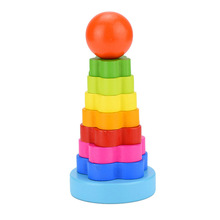 Kids Baby Wooden Toys Puzzle Rainbow Stack Tower Learning Education Toy For Children Funny Puzzle Game Hand-Eye Coordination 2024 - buy cheap