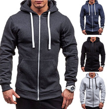 2018 Brand New Fashion Men's Hooded Hoodies Zipper Sweatshirt Long Sleeve Jumper Outwear Coat Casual Solid Tops Hoodies 2024 - buy cheap