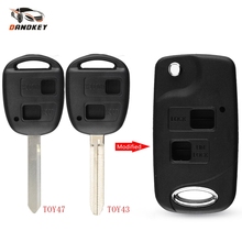 Dandkey-carcasa abatible de 2 botones para mando a distancia, funda para Toyota RAV4, Avalon, Yaris, Prado, Tarago, Camry, Tarago, TOY43/TOY47 2024 - compra barato