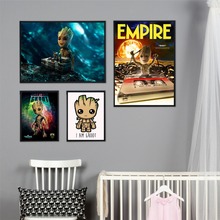 Картина на холсте с изображением персонажей из фильма Groot Baby, постеры и принты для гостиной, Настенная картина, домашний декор, картина без рамки 2024 - купить недорого