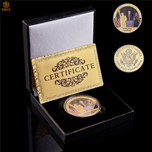 USA Gold Collectible Coin US President Donald Trump Make America Great Again Celebrity Coin W/Luxury Box 2024 - buy cheap