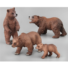 Realistic Brown Bear Wildlife Model, Animal Action Figure Toy for Kids Toddlers, Home Decor, Collection, 4 Pieces 2024 - buy cheap