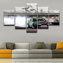 Painting On Canvas Modern Print Liveing Room Fashion Wall Art 5 Panel Sports Drift Racing Pictures Home Decor Poster Framework 2024 - buy cheap