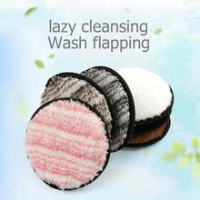 New Pro 1PC Washable Facial Make Up Remover Wipe Pad Reusable Plush Soft Face Cleansing Puff Double Side Makeup Remover Sponge 2024 - buy cheap
