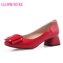 Lloprost ke sapatos de salto médio feminino, sapatos casuais, de salto grosso, preto e vermelho tamanhos grandes d817 2024 - compre barato