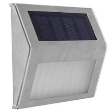Stainless Steel 3 LED Solar Lights Outdoor Waterproof Garden Pathway Stairs Corridor Home Decoration Supplier Wall Lamp Lighting 2024 - buy cheap