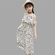 2020 new summer dress girl beach strapless kid dress long flower children's clothing teenage girl clothes 4 6 8 10 12 13 years 2024 - buy cheap