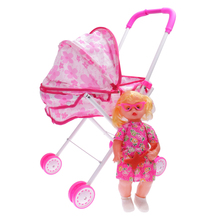 Muñeca plegable con cochecito de bebé, Buggy para niñas y niños, juguete para chico 2024 - compra barato