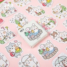 45PCS/box New Cute Cat Travel Paper Lable Sealing Stickers Crafts Scrapbooking Decorative Lifelog DIY Stationery Sticker 2024 - buy cheap