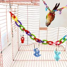 Gaiola de brinquedo para pássaros, gaiola colorida de balanço para papagaio, brinquedo de escalada para paraquedas, calopsita, 35cm 2024 - compre barato