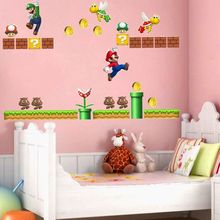 New Super Mario Wall Stickers Creative Cute Removible Autocollant Mural Art Vinyle Enfants Decor Nurserie Wall Art Hot Sale 2019 2024 - buy cheap