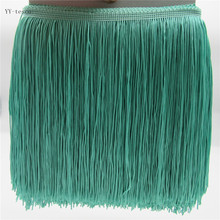 YY-tesco 5 Meter 20cm Width Lace Fringe Tassel light green Fringe Lace Trim Ribbon Sew Latin Dress Stage Garment Accessories 2024 - buy cheap
