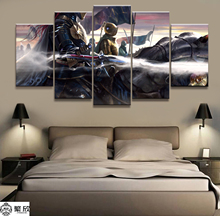 Home Decor Canvas 5 Panels Anime Fantasy Knight Game Cartoon Piece Poster Picture Wall Decoration Painting Wholesale 2024 - buy cheap