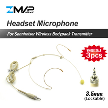 3pcs Professional Headset Headworn Mic Condenser Microphone For Sennheise Wireless Bodypack Transmitter 3.5mm Connector Lockable 2024 - buy cheap