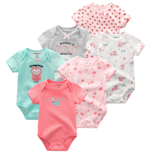 Conjunto de roupas de algodão para bebê, conjuntos de roupas de manga curta com 6 tamanhos para meninos e meninas, para recém-nascidos, 2019 2024 - compre barato