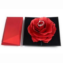 3D Pop Up Rings Box Wedding Engagement Ring Rose Flower Gift Boxes for Jewelry Display Storage Holder Case Valentine Gift Box 2024 - buy cheap