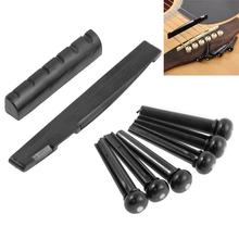 Plastic 6-String Guitar Bridge Pins Saddle Nut Cattle Tailpiece Guitar Accessories Kit for Folk Acoustic Guitar 2024 - buy cheap