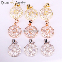 10PCS Fashion CZ Micro Paved Round shape pendant for women making Trendy style jewelry 2024 - buy cheap