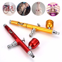Metal Airbrush Spray Tool Red/Gold Dual Action Gravity Feed 0.3mm Needle Nozzle Spray Pen Air Brush Nail Art Paint Tattoo Tool 2024 - buy cheap