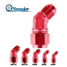 ESPEEDER 45 Degree Anodized Aluminum AN4/6/8/10/12 Female To Male Flare Swivel Coupler Union Hose Fitting Apapters Red 2024 - buy cheap