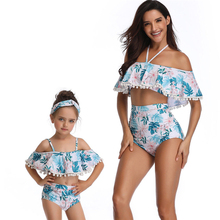 Family Matching Swimwear New Floral Swimsuit Two Piece Bikini Women Bathing Suit Mother Daughter Swimsuit Bathing Suit Beachwear 2024 - buy cheap