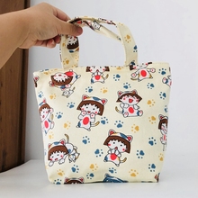 IVYYE 1PCS Chi-bi Maruko Fashion Portable Canvas Lunch Bags Cartoon Picnic Bag Food Box Tote Storage For Women Girls Kids 2024 - buy cheap