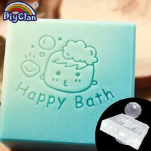 Happy Bath Handmade Soap Making Stamp Children Bath Transparent Resin Natural Soap Stamps Child Soap Chapter With Handle 2024 - buy cheap