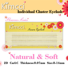 Kimcci 0.07mm c onda 2d profissional cluster cílios extensão enxertia individual natural macio vison olhos cílios maquiagem cílios 2024 - compre barato