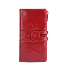 Fashion 2019 Genuine Leather Women Wallets Solid Female Purse Long Soft Womens Wallet Coin Pocket Card Holder Cartera Mujer 2024 - buy cheap