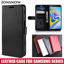 Кожаный чехол-бумажник JONSNOW для Samsung A7 2018 A6 A8 Plus J2 J4 J6 + J8 2018 J3 J5 J7 2017, Роскошный чехол из искусственной кожи, чехлы 2024 - купить недорого